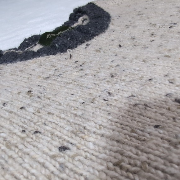VTG Eddie Bauer Mens Wool Donegal Sweater Large Angora Rabbit Grandpacore Heavy - Picture 3 of 9